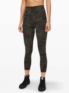Lululemon Align Pant II 25" Incognito Camo Multi Gator Green